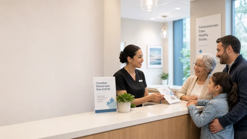 Patient visiting Heavenly Dental in Surrey for Canadian Dental Care Plan coverage
